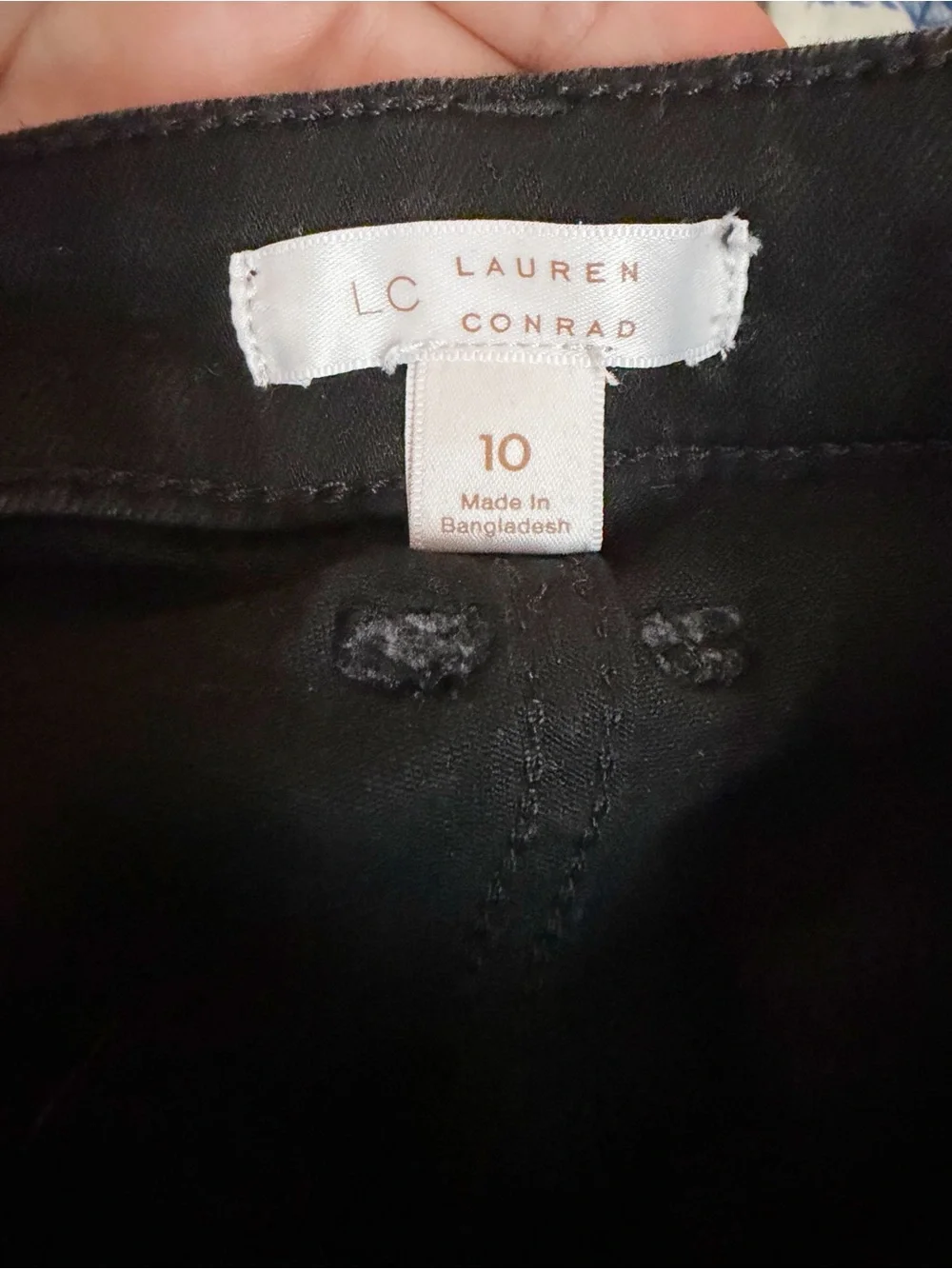 LC Lauren Conrad Black Roll Cuff High Rise Denim Shorts Size 10 Stretch